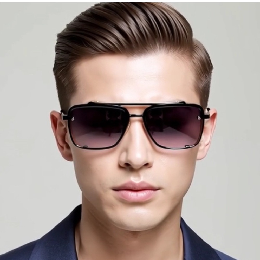Sunglasses‎ Steampunk Design Square Frame Men's Fashion Elegant Luxury Outdoor - Picture 6 of 10